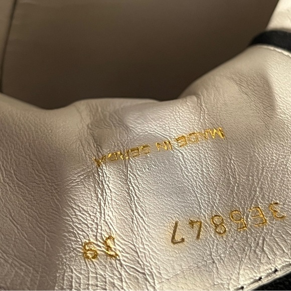 Prada Black and White Low-Top Sneakers with Textured Leather - Picture 7 of 15